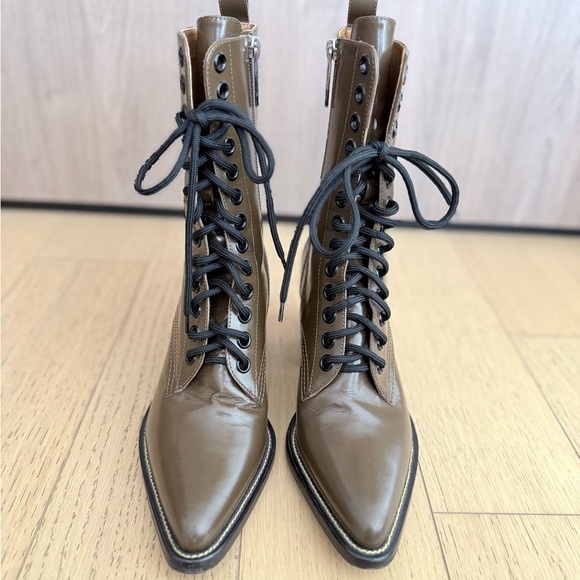 Chloe Shoes - Chloé Brown Lace-Up Ankle Boots